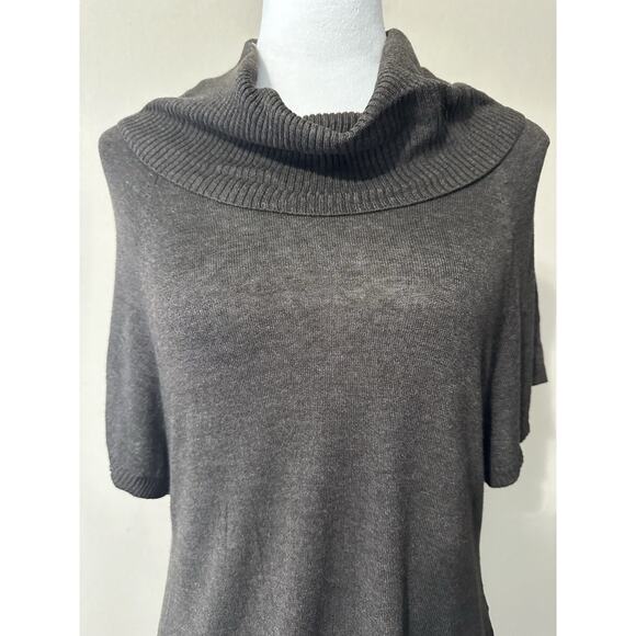 Women’s Brown Sweater Short Sleeve Cowl Neck Cropped Sz S Fall Classic NWT - Picture 3 of 14